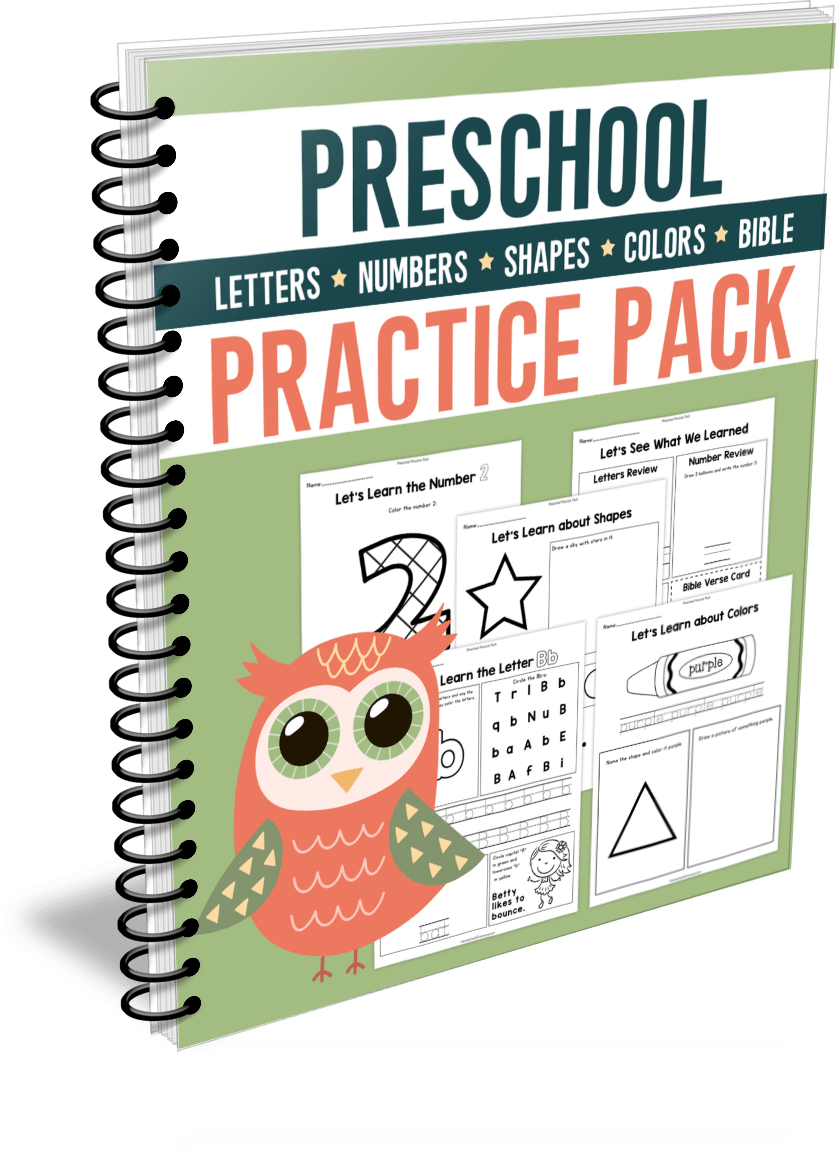 Preschool Practice Pack: 13 Weeks of Letters, Shapes, Numbers, Colors, & Bible Memory
