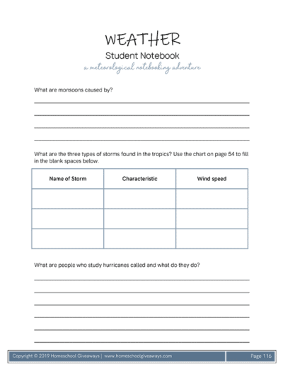 The Weather Student Notebook