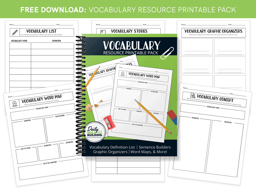 free vocabulary resource pack