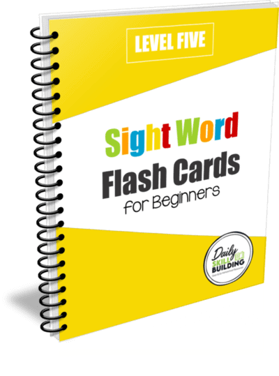 Sight Words Flash Cards for Beginners Level Five