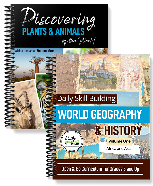 Daily Skill Building: World Geography & History Volume 1: Africa and Asia plus Science Companion