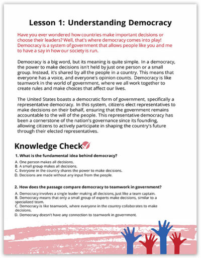 Electing The Leader: Sample Unit Study Page