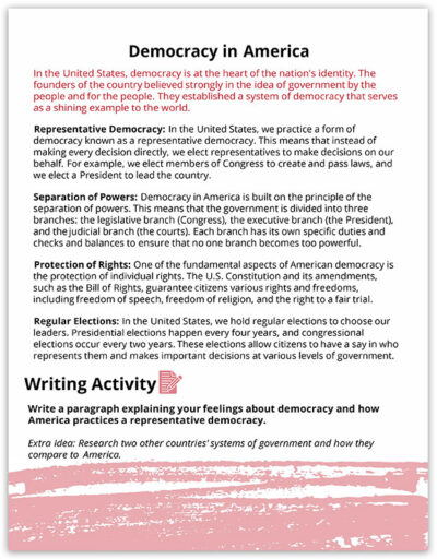 Electing The Leader: Sample Unit Study Page