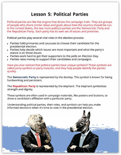 Electing The Leader: Sample Unit Study Page