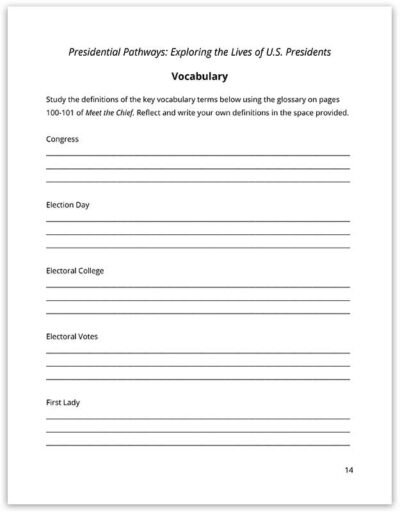 Presidential Pathways Sample Notebooking Page