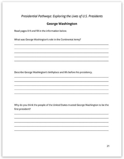 Presidential Pathways Sample Notebooking Page